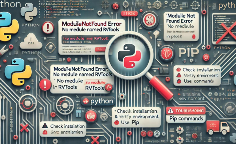 modulenotfounderror: no module named 'rvtools'